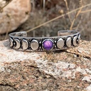HiouchiJewels Silver Moon Phases Bracelet Amethyst